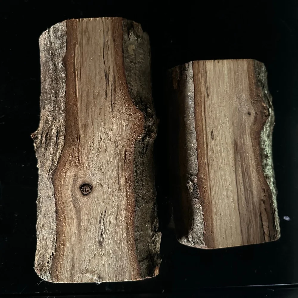 Wood Forest log Candle Holders